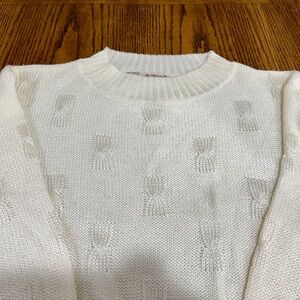 Elegant Cream Crew Neck Sweater